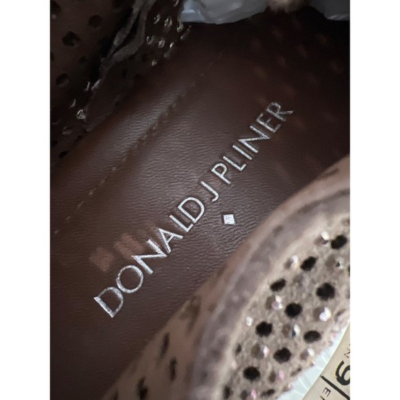 Donald J. Pliner Conni Perforated Oxfords Womens 6 Glitter Studded Suede Tan - Picture 7 of 9